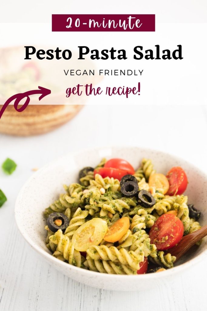 Vegan Pesto Pasta Salad - Spoonful of Kindness