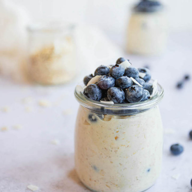 Blueberry Overnight Oats with Yogurt - Spoonful of Kindness