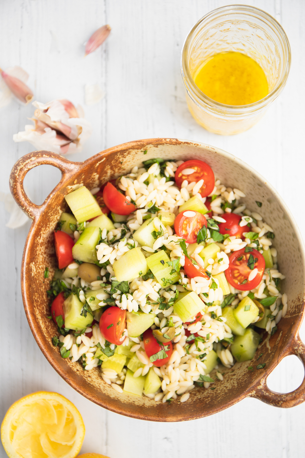 Cucumber Lemon Orzo Salad - Spoonful of Kindness