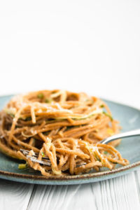 Vegan Spaghetti Carbonara with Zucchini