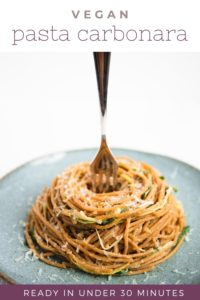 Vegan Spaghetti Carbonara with Zucchini