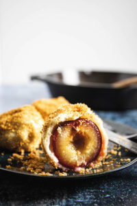 Plum Dumplings Coated in Breadcrumbs